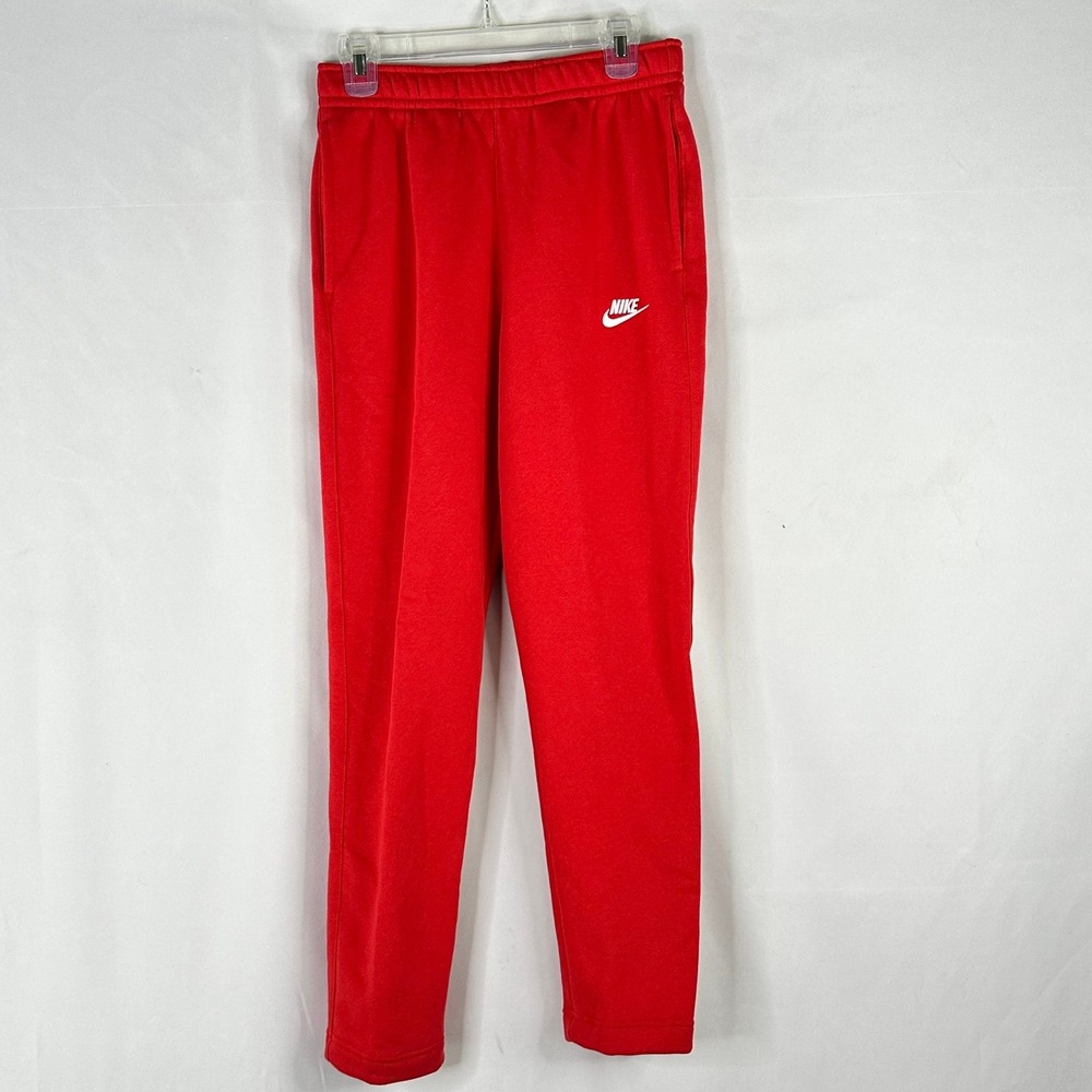 Nike Men S Sweatpants Red Straight Leg Fleece Sportswear Athleisure Gorpcore NWT